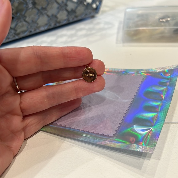 Gold KARMA word pendant necklace with gold filled hardware. Handmade. - Picture 4 of 6